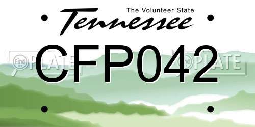 CFP042 Tennessee License Plate