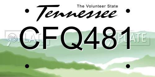 CFQ481 Tennessee License Plate