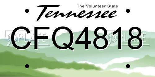 CFQ4818 Tennessee License Plate