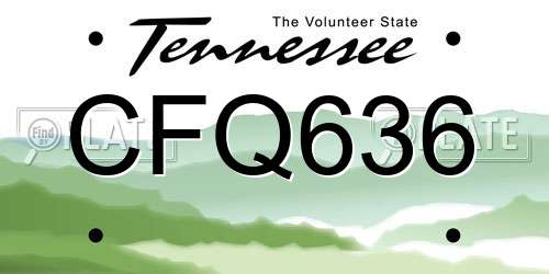 CFQ636 Tennessee License Plate