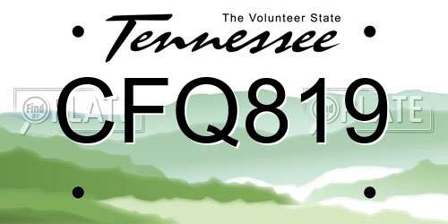 CFQ819 Tennessee License Plate