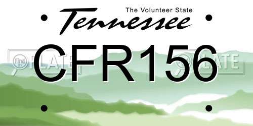 CFR156 Tennessee License Plate