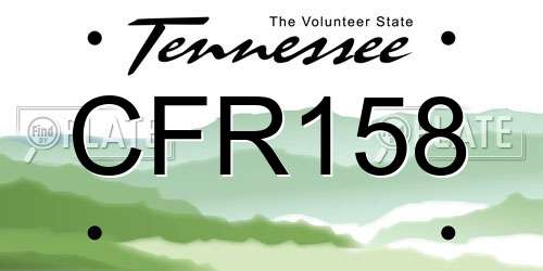 CFR158 Tennessee License Plate