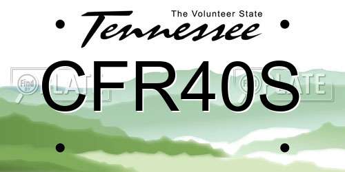 CFR40S Tennessee License Plate