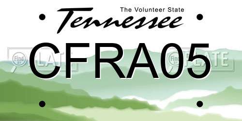 CFRA05 Tennessee License Plate