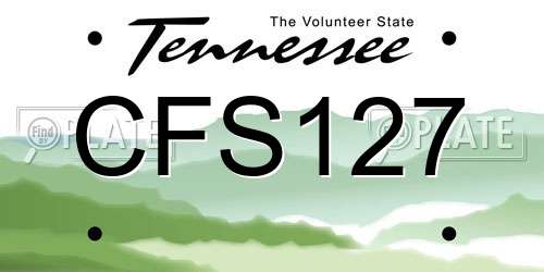 CFS127 Tennessee License Plate