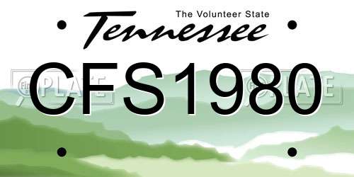 CFS1980 Tennessee License Plate