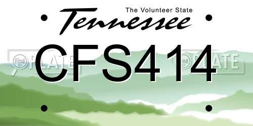 CFS414 Tennessee License Plate