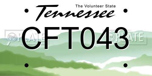 CFT043 Tennessee License Plate