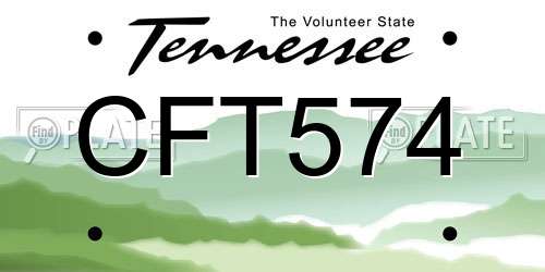CFT574 Tennessee License Plate