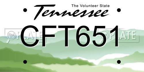 CFT651 Tennessee License Plate