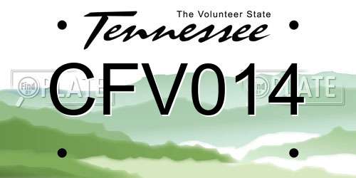 CFV014 Tennessee License Plate