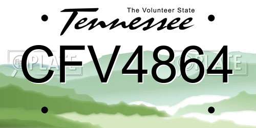 CFV4864 Tennessee License Plate