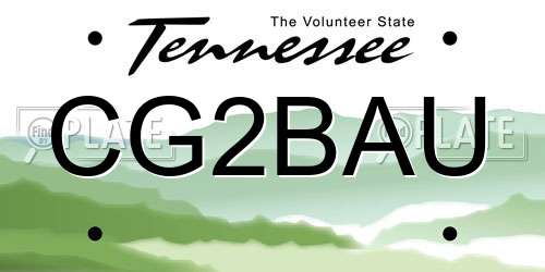 CG2BAU Tennessee License Plate