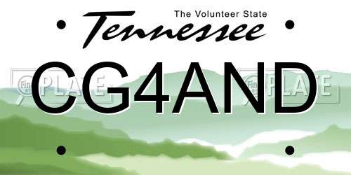 CG4AND Tennessee License Plate