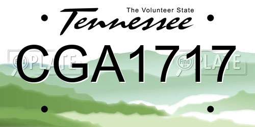 CGA1717 Tennessee License Plate