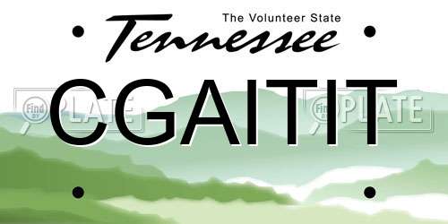 CGAITIT Tennessee License Plate