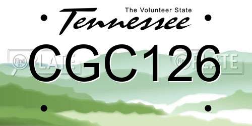 CGC126 Tennessee License Plate