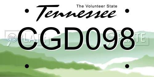 CGD098 Tennessee License Plate
