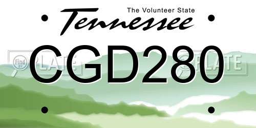 CGD280 Tennessee License Plate