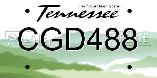 CGD488 Tennessee License Plate