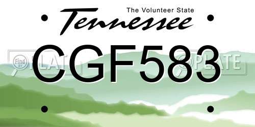 CGF583 Tennessee License Plate