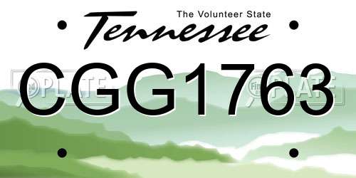 CGG1763 Tennessee License Plate