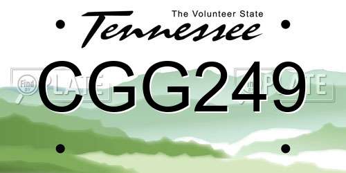 CGG249 Tennessee License Plate
