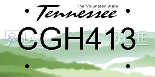 CGH413 Tennessee License Plate