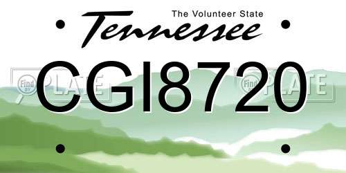 CGI8720 Tennessee License Plate