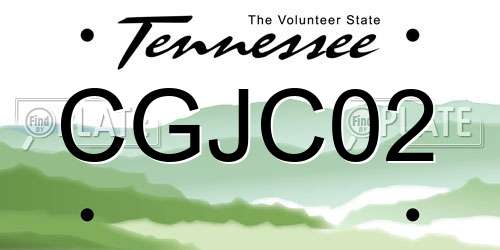 CGJC02 Tennessee License Plate