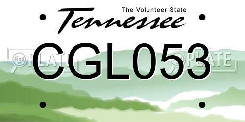 CGL053 Tennessee License Plate