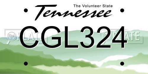 CGL324 Tennessee License Plate