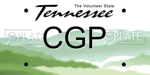 CGP Tennessee License Plate