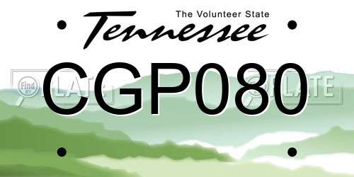 CGP080 Tennessee License Plate