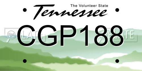CGP188 Tennessee License Plate