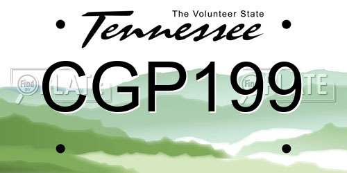 CGP199 Tennessee License Plate