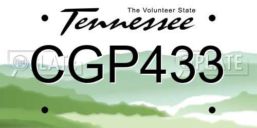 CGP433 Tennessee License Plate