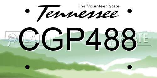 CGP488 Tennessee License Plate