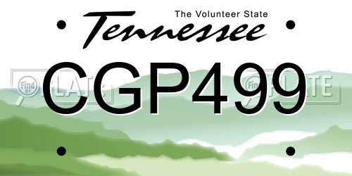 CGP499 Tennessee License Plate