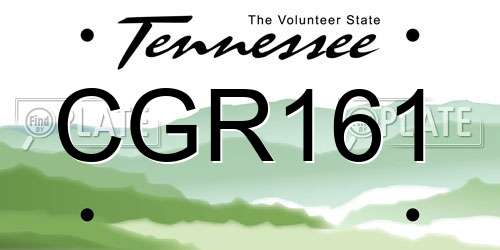 CGR161 Tennessee License Plate