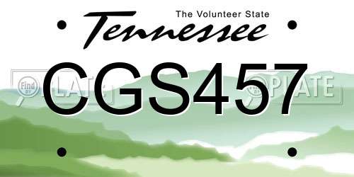 CGS457 Tennessee License Plate