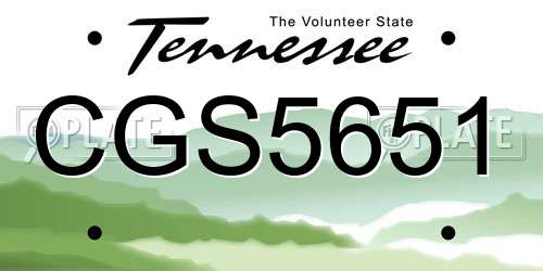 CGS5651 Tennessee License Plate