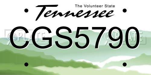 CGS5790 Tennessee License Plate