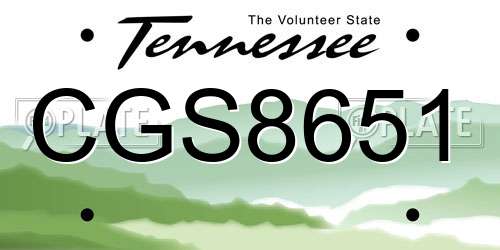 CGS8651 Tennessee License Plate