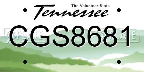 CGS8681 Tennessee License Plate