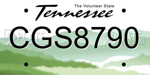 CGS8790 Tennessee License Plate