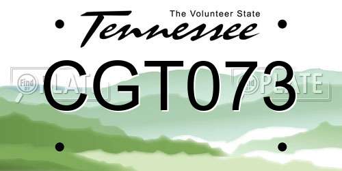 CGT073 Tennessee License Plate