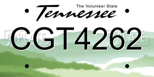 CGT4262 Tennessee License Plate