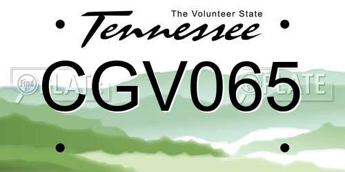 CGV065 Tennessee License Plate